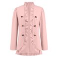 thumbnail image 5 of WBQ Women's Ruffle Casual Cropped Blazer Open Front Jacket Long Sleeve Cardigan for Ladies, 5 of 7