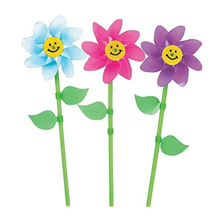 Smiling Flower Pinwheels (Set of 36) Bright Assorted Colors | Walmart