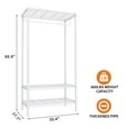 thumbnail image 2 of Metal Clothes Rack, 3 Tier Standing Clothing Rack with 1 Hanger Rod & 3 Open Shelves, Portable Closet Organizer for Hanging Clothes, for Bedroom Dorm Laundry, 35.4" W x 17.7"D x 68.9"H, White, 2 of 7