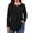 Black, variant on Plus Size Women Blouses Lace Long Sleeve Boho Tops Crew Neck Fall Shirts Trendy Tunic Blouses