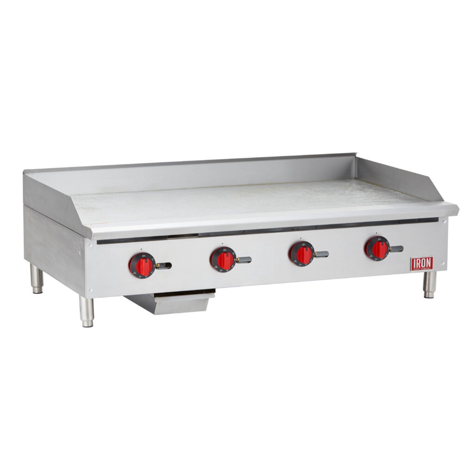 Iron Range IRTG-48 48" x 21" Countertop Commercial Gas Commercial Griddle With Thermostatic Control And Four Burners, 120,000 BTU, ETL Listed