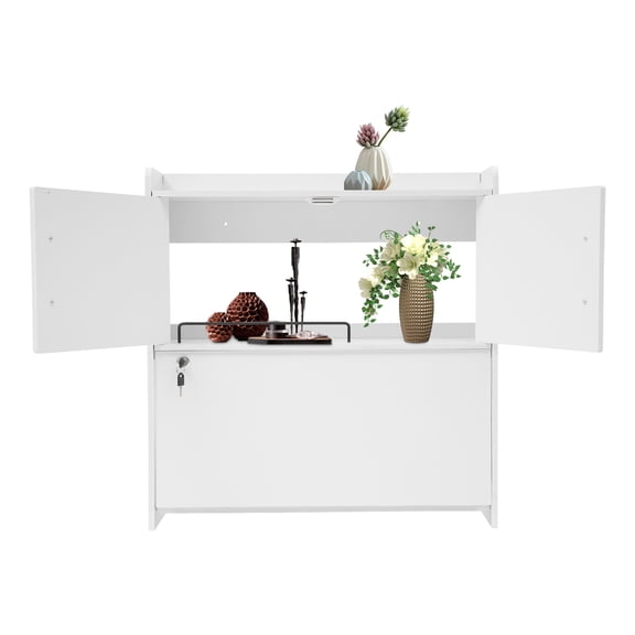 ToppiJoy 2 Tiers Wall Mounted Computer Desk with Storage Drawer Shelves, Multifunctional Floating Table for Home Office (White)