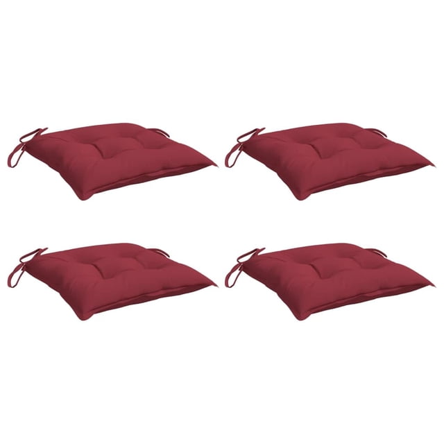 Set de 4 Cojines para Sillas vidaXL Rojo Vino para Exterior/Interior