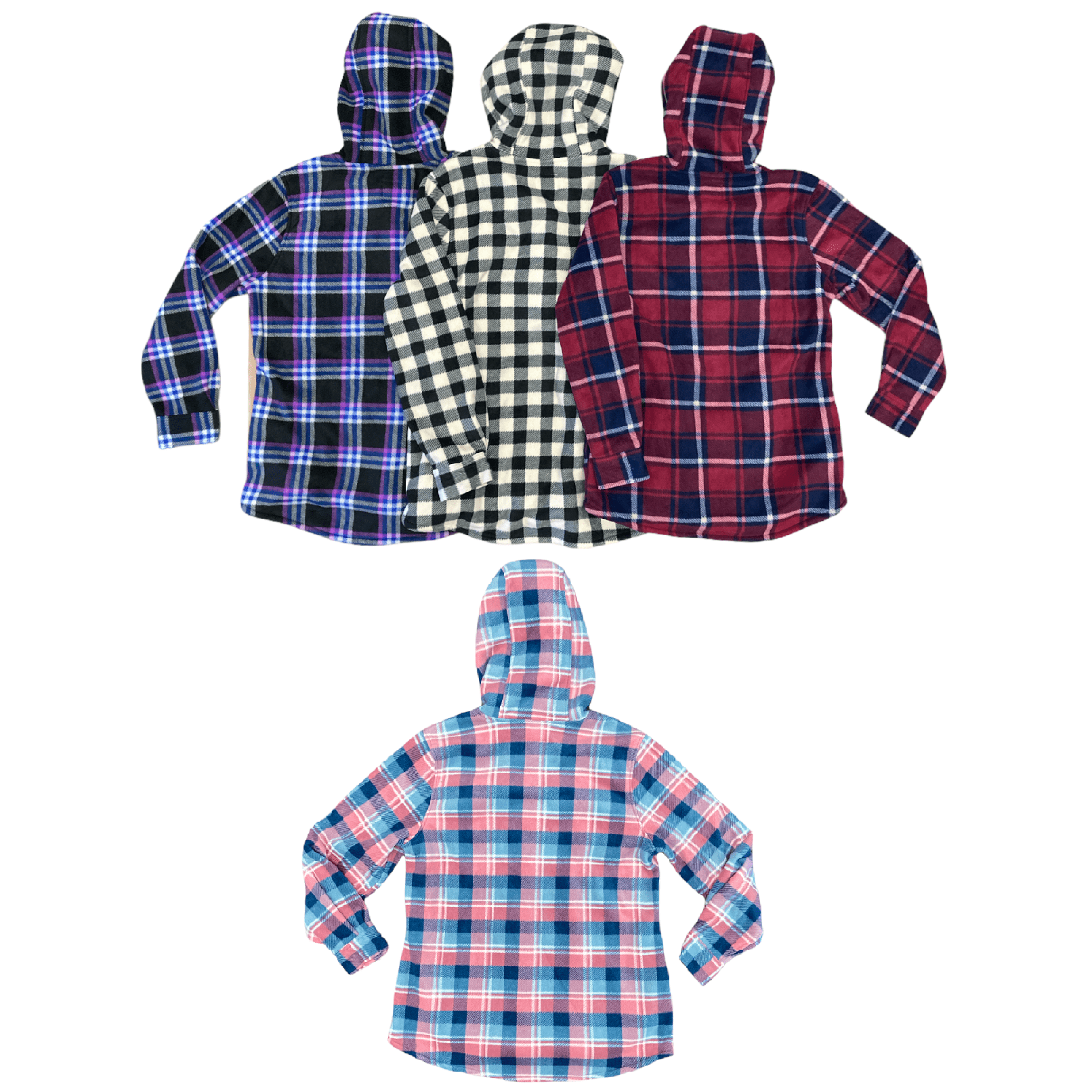 Microfiber Fleece Plaid Shirt Jacket 