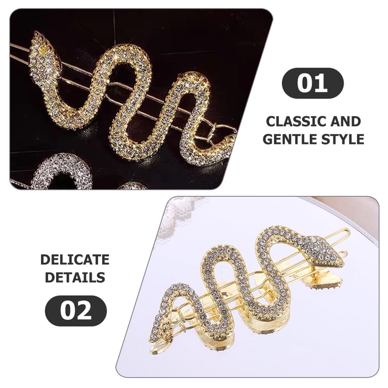 LULULION Hair Clip Rhinestone Snake Shape Hair Fixing Women  display picture 1