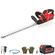 Cordless Hedge Trimmer, UNTIMATY 21V Rechargeable Hedge Trimmer with 22" Double Action Blade, Double Safety Handle, 3.0Ah Battery & Charger, for Shrub Cutting, Trimming