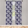 thumbnail image 4 of Ambesonne Crescent Window Curtains, Bohemian Roses and Moon, Each 28" W x 63" L, Indigo White, 4 of 4