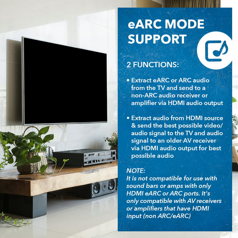  OREI eARC 4K 60Hz Audio Extractor Converter 18G HDMI 2.0 ARC  Support - HDCP 2.2 - Dolby Digital/DTS Passthrough CEC, HDR, Dolby Vision  Supported (HDA-927) : Everything Else