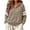 Khaki, variant on Ghalytn Women's Full Zip Hoodie Jacket, Long Sleeve Striped Drawstring Hooded Sweatshirt with Kangaroo Pocket