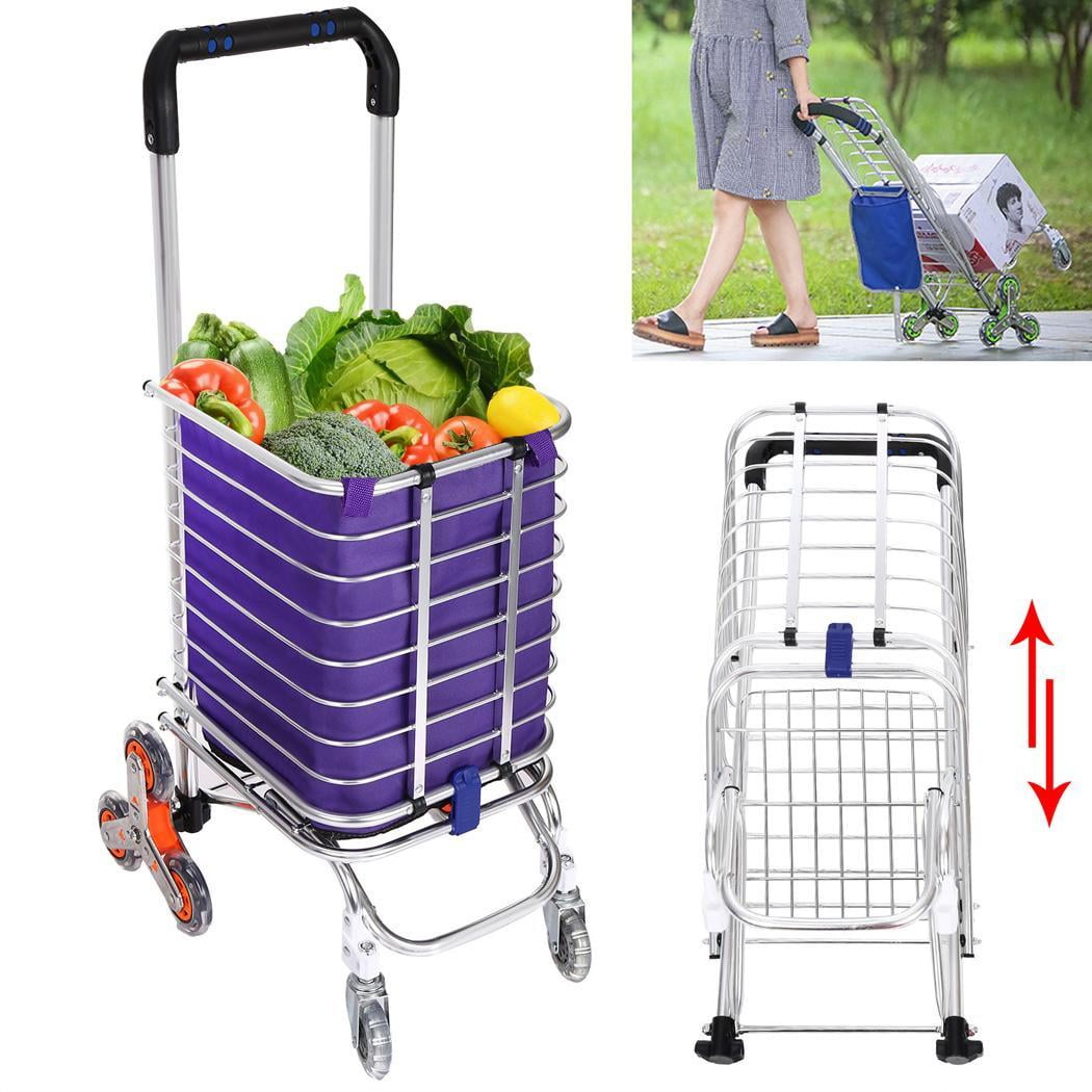 Folding Shopping Carts Grocery Laundry Cart with Swivel Wheels