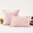 thumbnail image 2 of NAMZI 12''x20'' Velvet Soft Solid Boho Throw Pillow Cover, Decorative Tasseled Accent Cushion Case for Couch, Bedroom & Car, Pink, 2 of 4