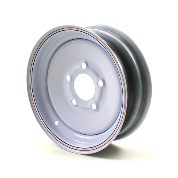 Recstuff Steel Trailer Wheel 12x4 5-Lug on 4.5" White Solid