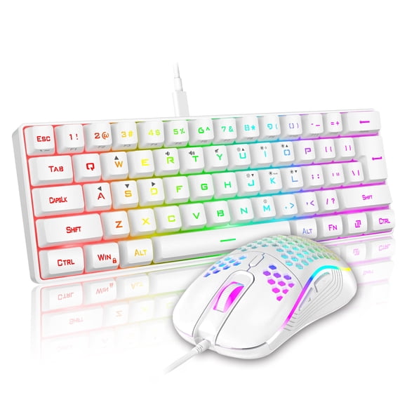 Combo de teclado y ratón para juegos RedThunder 60% RGB White