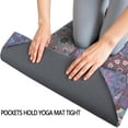 thumbnail image 3 of Purple Ethnic Geometric Patchwork Pattern Hot Yoga Mat Towel Non Slip for Hot Yoga - Quick-Drying Yoga Mat Cover with 4 Corner Pockets with Travel Bag - Hot Yoga Towel Non Slip 70"x26", 3 of 6