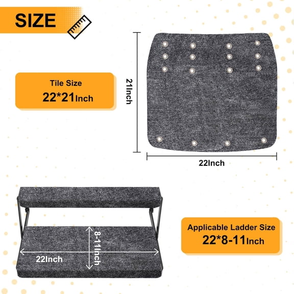 3 Pack RV Step Covers 22 Inch, Polyester Stair Wrap with Grommets and Springs for Motorhome Trailer Steps