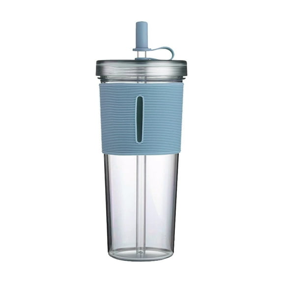 BMYJ Reusable Boba Tea Cups, Iced Coffee Cup with Straw and Lid, Leakproof Clear Plastic Cups Tumbler, Insulated Smoothie Tumbler, Wide Straw for Bubble Tea