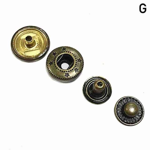 HLONK Metal No Sewing Snap Fastener Button Press Popper Stud Leather Bag Clothes Jacket Repair Rivet Diy
