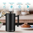 Belwares French Press Coffee Maker, Double Wall Stainless Steel with