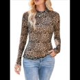 thumbnail image 1 of Top de Larga con Encaje Floral y Cuello Alto para Mujer Caqui XXL, 1 of 9