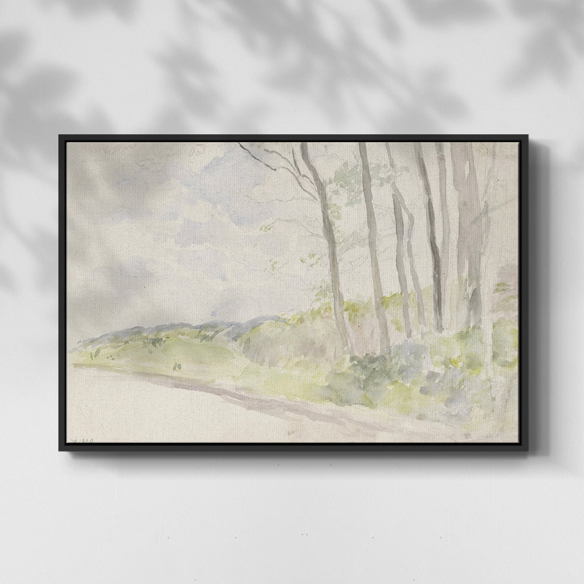 Vintage Landscape-CCCLII By Wexford Home Framed in Black Wood Gallery Wrapped Canvas 25 in. x 37 in.