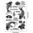 thumbnail image 6 of Koi Fish Clear Stamps Lotus Flower Lotus Leaf Silicone Clear Stamp Seals for Cards Making DIY Scrapbooking Photo Journal Album Decoration, 6 of 7
