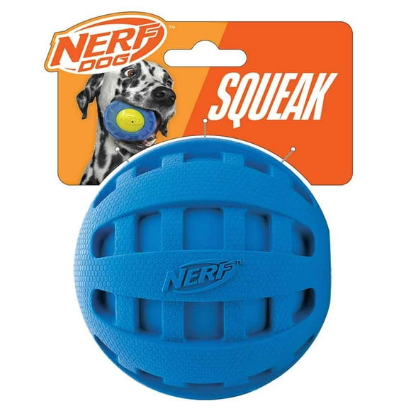 Pelota de goma para perro Nerf, ligera, duradera, azul, 10 cm