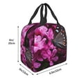 thumbnail image 3 of Vsdgher Pink Blossoms Butterfly Lunch Bag, Lunch Box for Women Adult Men, Lunch Tote Insulated Cooler Lunch Container for Work/Office/Picnic/Travel, 3 of 8