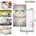 thumbnail image 5 of Coolnut Towels Set of 2 Happy Cat Flower Print for Bathroom Kitchen Travel 16×28 inch, Cotton Bath Towels Lightweight Quickdry for Bathroom Ktichen Travel SPA Gym, 5 of 6