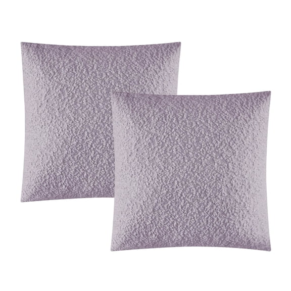 Mainstays 18"x18" Boucle Decorative Throw Pillow Cover- 2Pk- Hazy Purple
