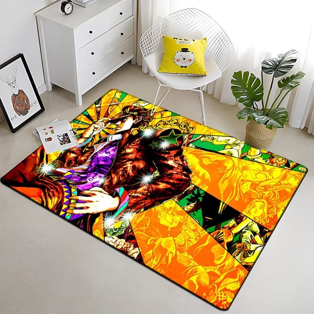 Jojo - Alfombra de pintura animada Área grande Negro Suave Decoración para el hogar Boho Picnic12160x200cm (62x78 pulgadas)160x200cm (62x78 pulgadas) zhangyuxiang unisex