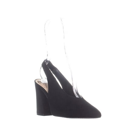 Womens Vince Camuto Tashinta Sling Back Pumps, Black Suede, 9.5 US