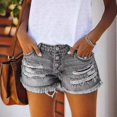 thumbnail image 3 of Stylish Ripped Tassel Denim Shorts for Women, 3 of 5