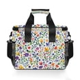 thumbnail image 7 of FORMRS Insulated Cooler Bag 24 Cans Capacity Soft Leakproof Lunch Box with Side Pockets, Green Wildflower Pattern, 7 of 7