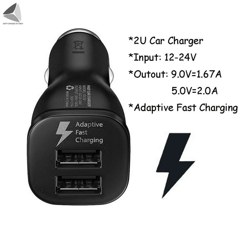 Sixtyshades Dual USB Car Fast Charge 2.0 Amps Car Adapter with Charging Cable for iPhone13/12/XR/XS, Samsung Galaxy S22 S21 (White) Walmart.com