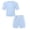 Light Blue, variant on Girl Boy Summer Clothes Outfits Geometric Print Short Sleeves Tops + Drawstring Shorts Outfits Set 5-14T