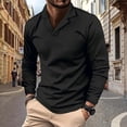 thumbnail image 4 of Jalioing Men's Long Sleeve Shirts Dressy Fashion Solid Color Collared Golf Shirts Casual Business Work Tops, 4 of 5