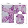 thumbnail image 3 of Purple Floral and Petal Pattern Bathroom Rugs Sets 3 Piece,Toilet Cover Set,Absorbent Non Slip Bathroom Mats Sets with U-Shaped Contour Rug Toilet Rug Set, 3 of 5