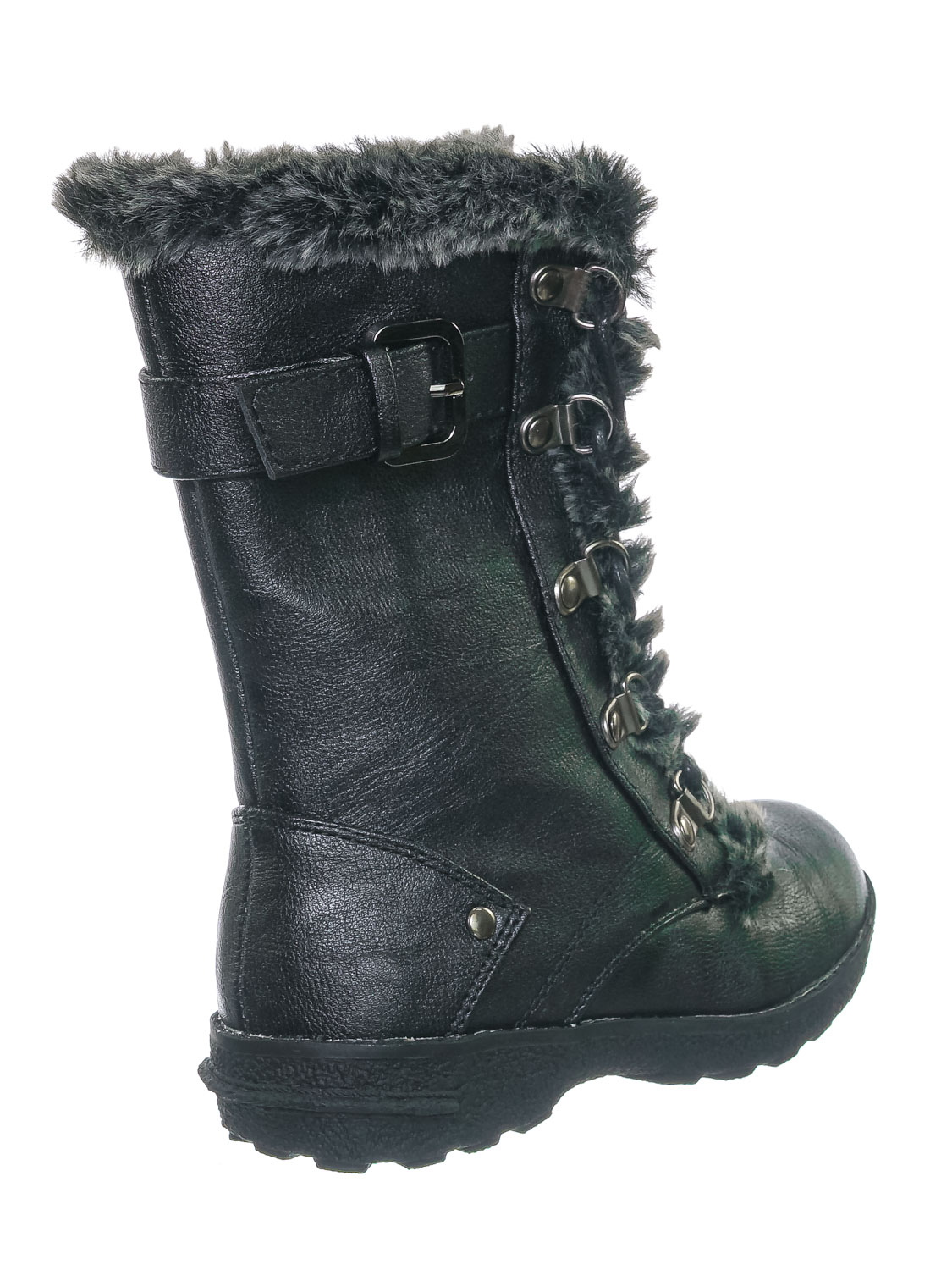 kids black military boots