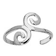 thumbnail image 1 of Argent Sterling Tourbillon Conception Manchette Style Réglable Orteil Anneau, 1 of 1