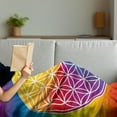 thumbnail image 3 of Hippie Soft Flannel Fleece Throw Blanket, Abstract Peace Flower Child Youth Rainbow Toned Lifestyle Design Colorful Print, Cozy Plush for Indoor and Outdoor Use, 50" x 60", Multicolor, by Ambesonne, 3 of 5