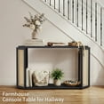 thumbnail image 5 of CATLK 53.54" Rattan Console Table with Open Shelf, Narrow Sofa Table Entryway Table for Hallway, Living Room, Black, 5 of 9