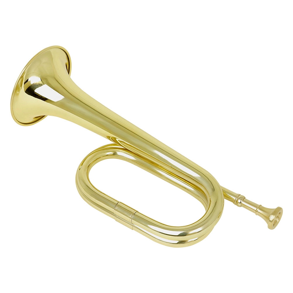 Homoyoyo Lightweight Golden Copper Bugle Horn Wind Instrument for Band, Marching, Music and Practice
