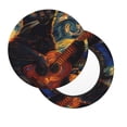 thumbnail image 2 of Picia Starry Night Cat Guitarist Pattern Round Stool Covers Comfy Seat Covers Stretch Removable Washable Chair Slipcover Round Bar Chair Cushion Cover-14 inch, 2 of 7