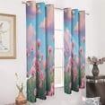 thumbnail image 3 of Pink Carnations Under Cloudy Sky Blackout Curtains Window Drapes Room Darkening Thermal Insulated Grommets Blackout Curtains, for Living, Dining, Bedroom,2 Panels, 3 of 6