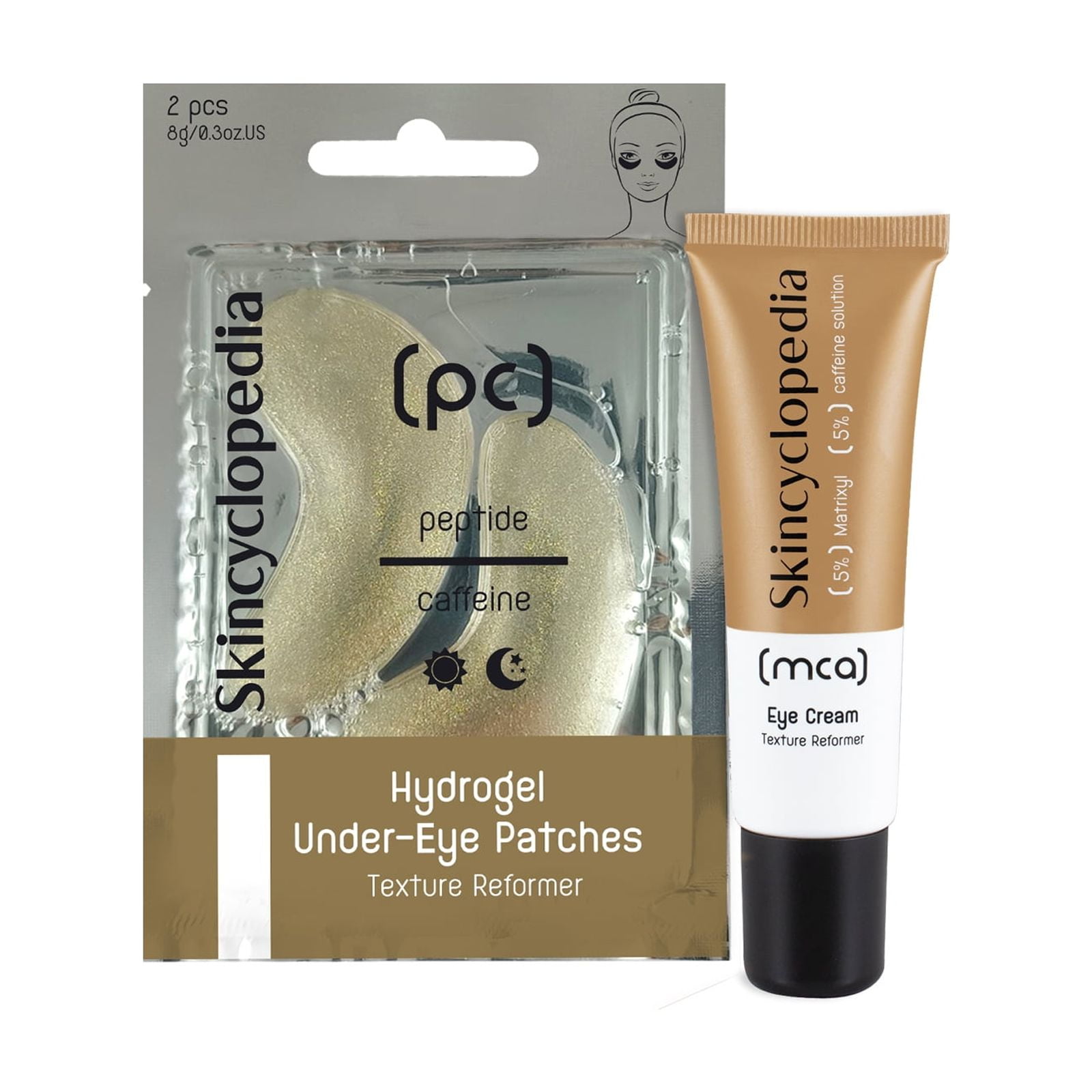 Skincyclopedia Under Eye Treatment Set, Caffeine & Matrixyl 3000 Pro Eye Cream, Hydrogel Eye Patches for Dark Circles, Under Eye Solution for Wrinkles, Dark Spots & Texture Repair