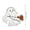 04# Ghost Puppy, variant on HOARBOEG 7.9x5.9 Inch Ghost Dog Acrylic Desk Ornament with Base, Cute Spooky Puppy Tabletop Sign, Clear Ghost Pet Decoration for Halloween Home Office Shelf, White