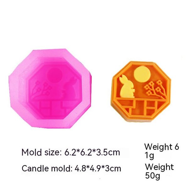 Molde de silicona Mooncake, forma octogonal, Mooncake, Chocolate, glicerina, jabón, loción, barra, molde de silicona, sartén por celda