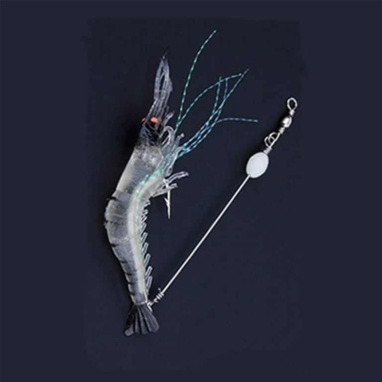 New Luminous Soft Creative Shrimp Fake Bait Prawn Lure Hook Worm Silicone  Sea Fishing COLOR C 