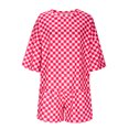 thumbnail image 6 of Bzhegqhd Women's Comfortable Loose Casual and Fashionable Plaid Short-sleeved Tops and Shorts Two-piece Set, 6 of 8