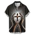 thumbnail image 4 of Yaoyar Mens Hawaiian Christian Shirts Cross Jesus Lapel Button Down Short Sleeve Beach Shirt Summer Tops Vacation Casual Fashion, 4 of 6